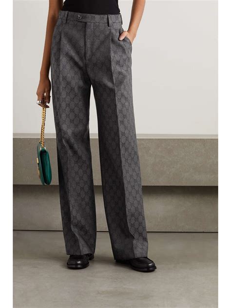 gucci jacquard pants|Gucci pleated wool pants.